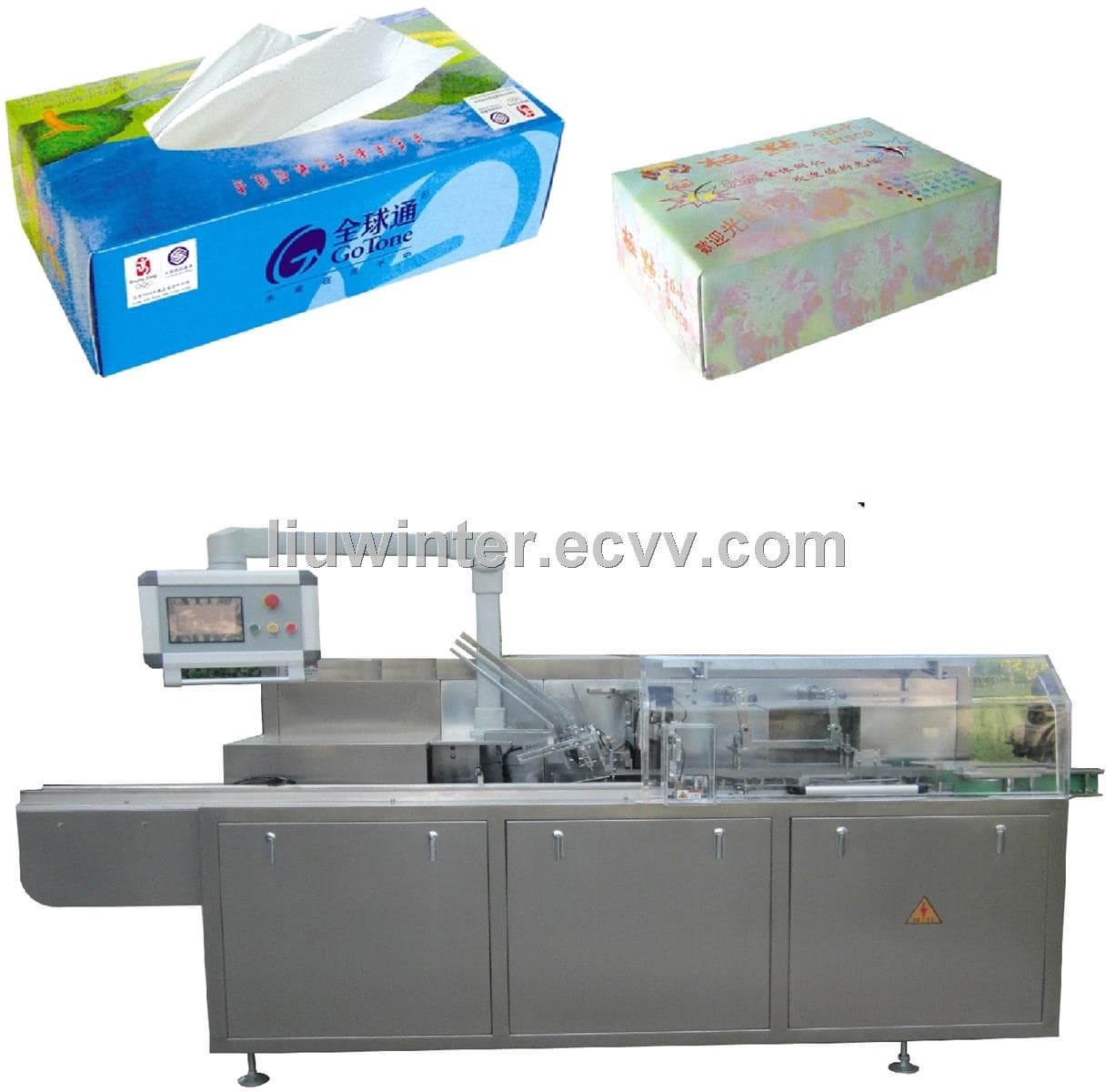 Facial Tissue Carton Boxing Machine with Glue System